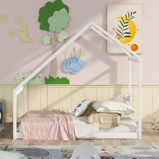 Calnod Delightful House Shaped Full Size Bed Frame - A Whimsical Touch for Kids' Bedroom Furniture