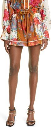 Ginger Floral Relaxed Fit Silk Shorts