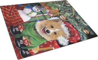 PPP3078LCB Corgi Under My Christmas Tree Glass Cutting Board