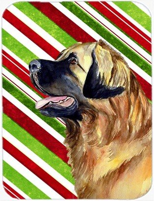 LH9258LCB Leonberger Candy Cane Holiday Christmas Glass Cutting Board