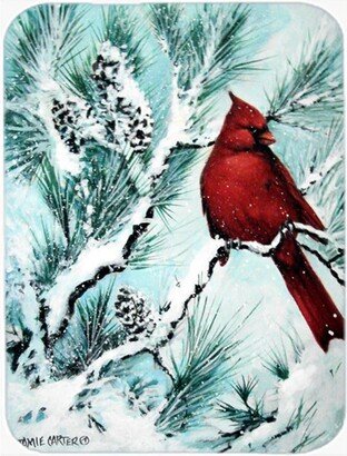 PJC1057LCB Winters Glory Redbird 1 Northern Cardinal Glass Cutting Board