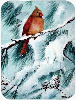 PJC1058LCB Winters Glory Redbird 2 Northern Cardinal Glass Cutting Board