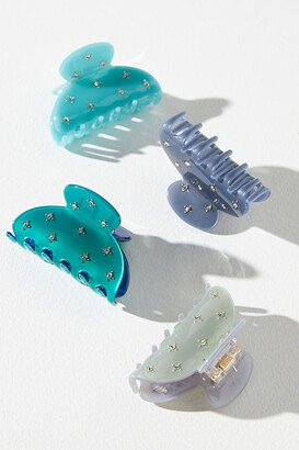 By Anthropologie Crystal Embellished Hair Claw Clips, Set of 4-AA