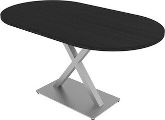 Skutchi Designs, Inc. 5Ft Racetrack Conference Table X Shaped Base Power Unit Harmony Series