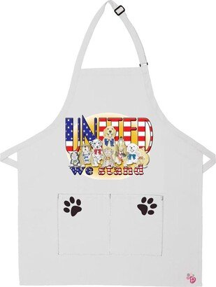 Dogs & Cats Patriotic Apron Two Pocket Bib With Adj Neck