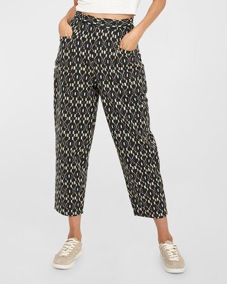 Oaklee Cropped Geometric-Print Pants