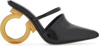 Elina 70mm sculpted-heel leather mules