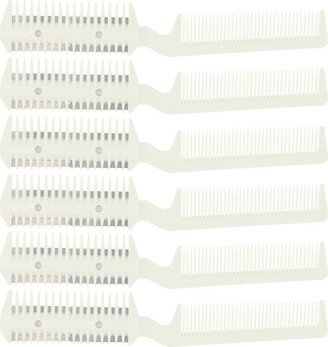 Unique Bargains Women's and Men's Split Ends Dual Edge Razor Comb Hair Trimmer Comb 6 Pcs Beige