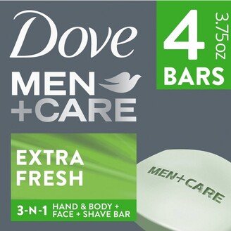 Dove Men+Care Extra Fresh Body and Face Bar Soap - pk - 3.75oz each