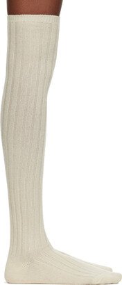 Off-White Cashmere Low Gauge Knee-high Socks