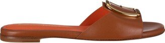 Buckle Detailed Slip-On Sandals-AB