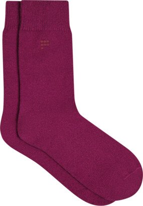 Recycled Cashmere Socks — plum purple S