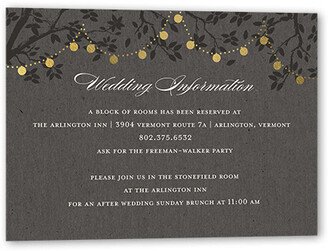 Enclosure Cards: Enlightened Evening Wedding Enclosure Card, Gold Foil, Grey, Matte, Signature Smooth Cardstock, Square