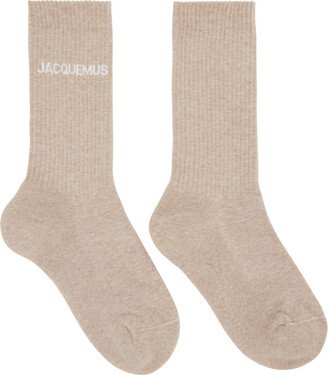 Beige Le Raphia 'Les Chaussettes Jacquemus' Socks-AA