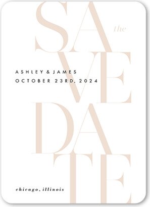 Save The Date Cards: Together Type Save The Date, Beige, 5X7, Matte, Signature Smooth Cardstock, Rounded