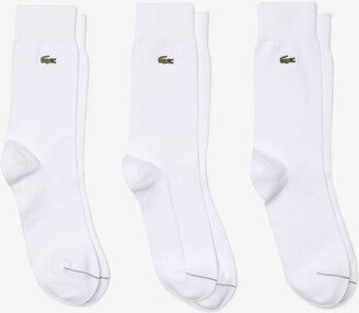 Unisex 3-Pack High-Cut Cotton Piqué Socks-AA