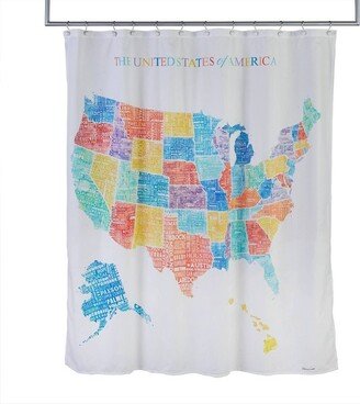 United States Map Shower Curtain