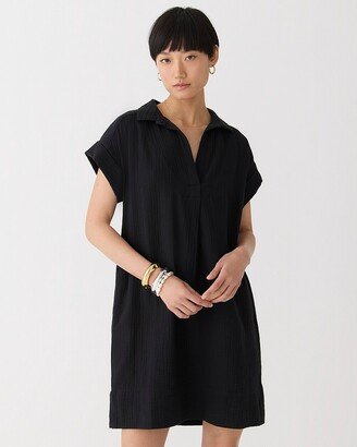Petite V-neck shirtdress in soft gauze