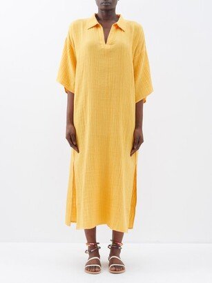 Tule Point-collar Cotton Kaftan