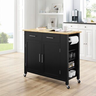 Crosley Furniture Savannah Full-size Wood-top Kitchen Cart - 37H x 42W x 18.25D