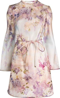 Luminosity floral-print silk minidress