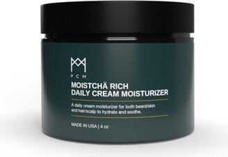 Moistcha Rich Daily Cream Moisturizer For Multicultural Men Hydrates and Soothes both Facial Hair, Skin, and Scalp 4 oz PuffCuff