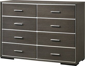 57 Gray Oak Manufactured Wood Eight Drawer Standard Dresser