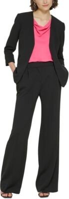 Petite Scuba Crepe Open Front Blazer Scuba Crepe Wide Leg Pants