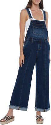 Wash Lab Denim Union Cotton Blend Wide Leg Overalls