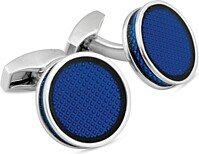 Palladium Enamel Round Cufflinks