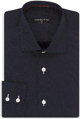 Masutto Arlo Classic Fit Poplin Print Dress Shirt