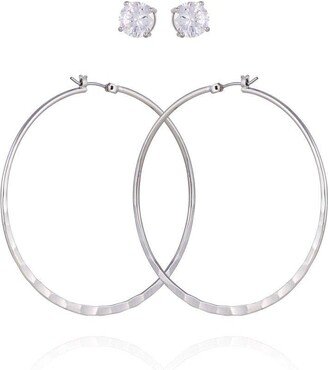 Women's Hoop Ear with Crystal Stud