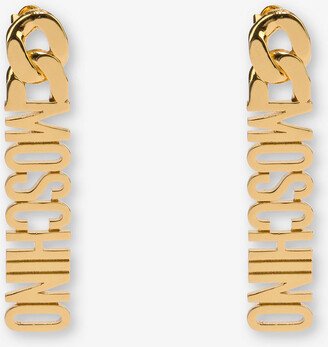 Lettering Logo Drop Earrings