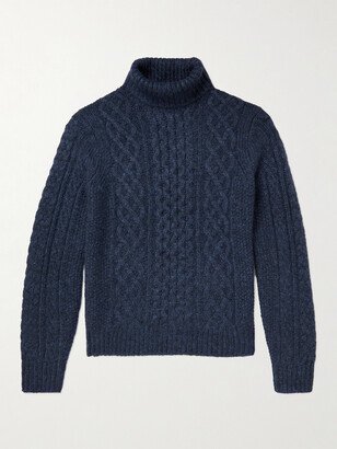 Recycled Cable-Knit Rollneck Sweater