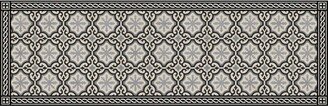 1'10x5'9 FlorArt Chelsea Noir Low Profile Easy Clean Kitchen Runner Black/Gray