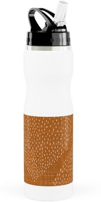 Photo Water Bottles: Minimalist Ogee - Burnt Orange Stainless Steel Water Bottle With Straw, 25Oz, With Straw, Orange