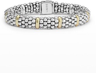 9mm Silver Station Caviar Bracelet