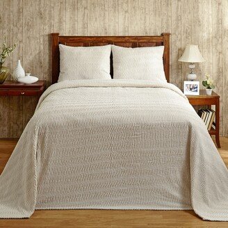 Natick Collection Set in Wavy Channel Stripes Design 100% Cotton Tufted Chenille