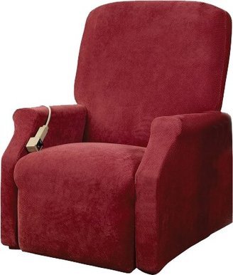 Large Stretch Pique Lift Recliner Slipcover Garnet