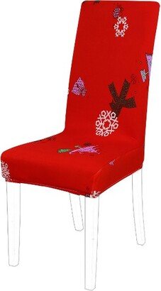 PiccoCasa Floral Print Spandex Chair Covers Fit Home Dining Room Seat Slipcover Red