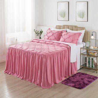 4/5 PCS Shabby Chic Farmhouse Style Ruffle Skirt Bedspread