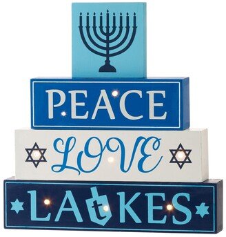 11 L Hanukkah Led Lighted Wooden Block Word Sign