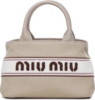 Logo Flocked Top Handle Bag-AA