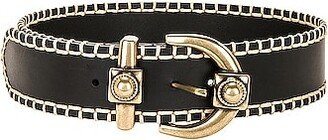 Leather Buckle Belt in Black