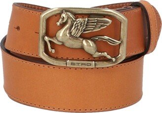 Logo Plaque Buckled Belt-AC