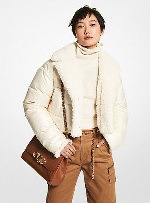 Quilted Ciré and Faux Shearling Reversible Jacket