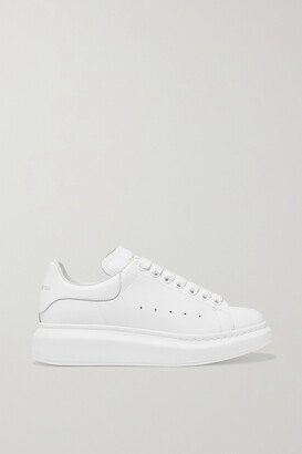 Leather Exaggerated-sole Sneakers - White