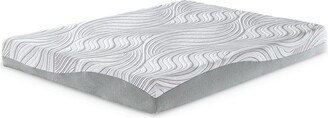 8 Inch Memory Foam Queen Mattress, White and Gray, Stretch Knit Cover