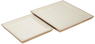 SONOMA SAGE HOME White Wood Tray with Enamel Interior