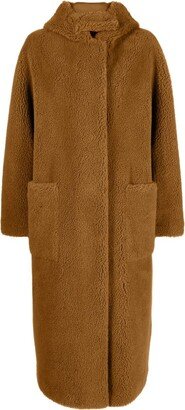 Faux-Shearling Hooded Coat